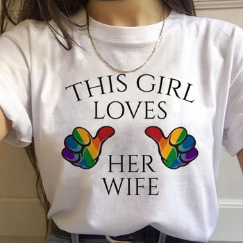 Lgbt Curcubeu Harajuku Tricou Femei Gay Pride Ullzang 90 T-shirt Lesbiene Grafic Print Amuzant Tricou Nou Moda de Top Teuri de sex Feminin