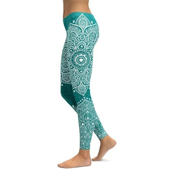 LI-FI Mandala Jambiere Pantaloni de Yoga pentru Femei Fitness Push-Up Strâns Purta Antrenamentul de la Sala de Sport de Funcționare Jambiere Elastice Pantaloni