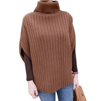 Liber Casual guler înalt femei fără mâneci pulover de culoare solidă pulover tricotate nou toamna și iarna serie de cașmir vesta
