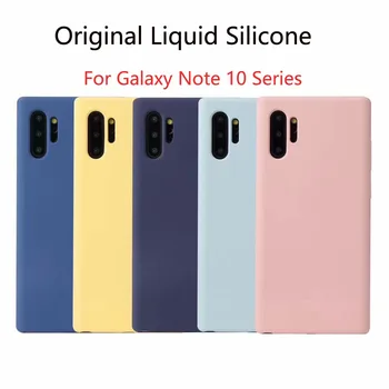 Lichid Original Silicon Caz sFor Samsung Galaxy Note 10 Caz Acoperire Pentru Galaxy Nota 10 Plus 5G Pro Caz Solid de Culoare husă Moale