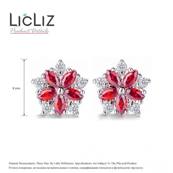 LicLiz Noi Argint 925 Floare Roșie Cercei Stud pentru Femei Roz Zircon Diamant Sakura Cercel 925 Bijuterii LE0607