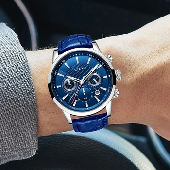 LIGE 2019 NOU Brand de Lux Barbati Militare Ceasuri Sport Bărbați Cuarț Ceas Curea din Piele rezistent la apa Data Încheietura Ceas Reloj Hombre