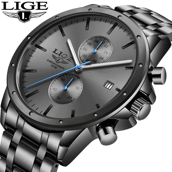 LIGE 2020 Nouă Ceasuri Mens Top Brand de Lux din Oțel Inoxidabil Cuarț Ceas Pentru Bărbați Impermeabil Sport Cronograf Ceas Clasic Masculin