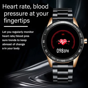 LIGE Bărbați Ceasuri de Moda Noua Bandă de Oțel Pedometru Ceasuri de Ritm Cardiac Multifunctional Sport Ceasuri Impermeabil Tracker de Fitness
