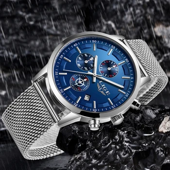 LIGE cadouri pentru bărbați ceasuri high end de brand de argint ceas casual bărbați Cuarț ceas din oțel inoxidabil rezistent la apa ceasul Relogio Masculino