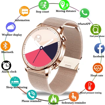 LIGE Doamnelor Ceas Inteligent Femei Fitness Ceas smartwatch Bărbați Impermeabil Muzica Vreme de Afișare pentru Android ios Reloj Inteligente