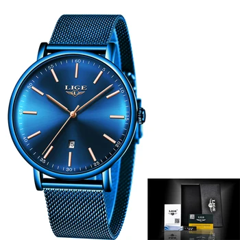 LIGE Femei Ceasuri de Top de Brand de Lux Impermeabil Ceas de Moda Doamnelor din Oțel Inoxidabil Ultra-Subțire Casual Ceas de mână Cuarț Ceas