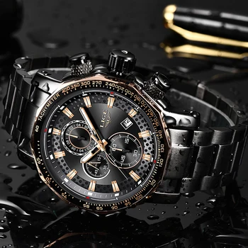 LIGE Nou Mens Ceasuri de Top de Brand de Lux din Oțel Complet Sport Cronograf rezistent la apa de Mare Cadran Ceas Bărbați Cuarț Ceas Relogio Masculino