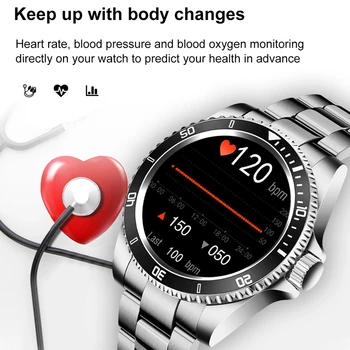 LIGE Nouă Bărbați ceas Inteligent cu LED-uri Full touch screen Pentru Android IOS heart rate monitor de presiune sanguina impermeabil ceas Fitness