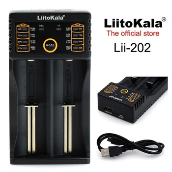Liitokala Lii100B 202 402 18650 incarcator 1.2 V, 3.7 V, 3.2 V 3.85 V AA / AAA 26650 14500 16340 25500 NiMH baterie de litiu, încărcător inteligent