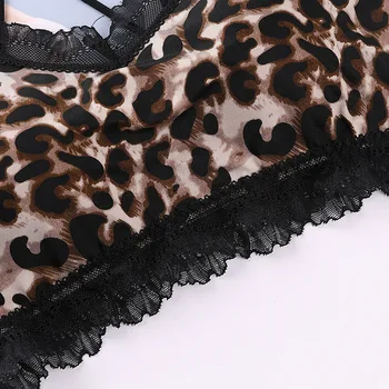 Linbaiway 2020 franceză Sutiene Bralette Set pentru Femei Leopard de Imprimare Sutiene si Chilotei Lenjerie Lenjerie de corp Dantelă Sutien de sex Feminin