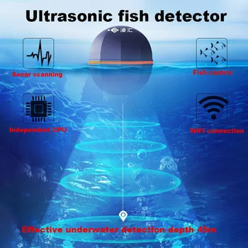 Ling Hui Pește Finder Wireless Portabil Sonar 50M/164ft Adâncimea Lacului Pește Detecta Profesionale Pește Finder Cu Atragerea de Pește lampa