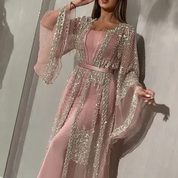 Linglewei Nouă de Primăvară și de Vară Rochie de Femei Aurit lung rochie sexy șal partid elegant Dublu-strat-gât Cristal Mozaic