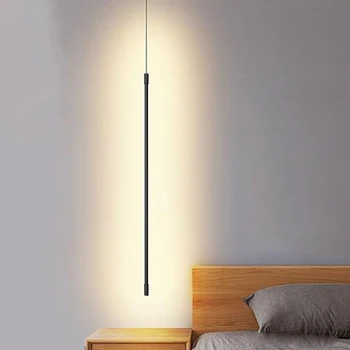 Linie moderna LED Lumini Pandantiv Aur/Negru LED pentru Tavan Suspendat pandantiv Lampa de Dormitor, Camera de zi Agățat Lampă de Corpuri de Bucătărie