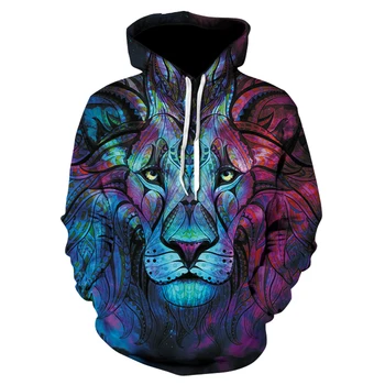 Lions head personalizate 3D print hoodie pentru bărbați și femei casual costum sport hanorac brand de moda de îmbrăcăminte