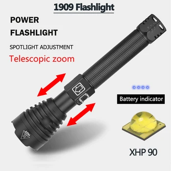 Litwod lanterna led-uri XHP90 Lanterna de putere 26650 18650 baterie puternic Tactice lanterna Flash de lumină pentru exterior vânătoare lumina