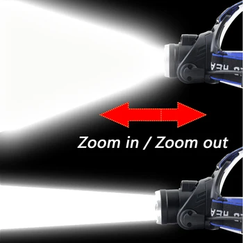 Litwod Z20 senzor IR XM-L2 U3 T6 5000lm LED-uri Faruri far cu zoom reglabil cap lanterna lampa baterie 18650 față de lumină