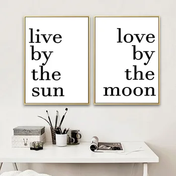 Live De Soare Dragostea De Luna Minimalist Citate De Postere Și De Imprimare Nordic Arta De Perete Imagine Motivațională Tablou Pentru Decor Camera