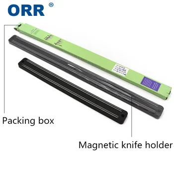 Livrare gratuita Suport cuțite montate pe perete Magnetic accesorii de bucatarie negru 33.2/50cm ORR