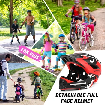Lixada Copii Detasabila Cască Integrală Copii Sport Casca de protectie pentru Ciclism Casca de Bicicleta pentru Copii Casca Pentru Copii