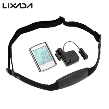 Lixada Multifuncțional Wireless LCD pentru Biciclete Calculatorul de Ciclism Vitezometru,Cadență Monitor de Ritm Cardiac Piept Curea-rezistent la Apă