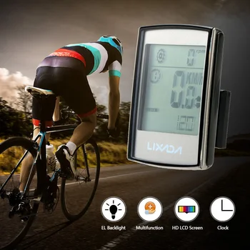 Lixada Multifuncțional Wireless LCD pentru Biciclete Calculatorul de Ciclism Vitezometru,Cadență Monitor de Ritm Cardiac Piept Curea-rezistent la Apă