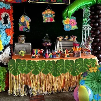 LIXF 60 Buc Simulat Monstera Tropicale cu Frunze Frunze de Palmier Faux Frunze Verde Decor Jungle Party Frunze Set Petrecere cu Tema Deco