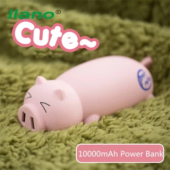 LLANO PowerBank 10000mAh Banca de Putere de Încărcare Rapidă PoverBank 10000 mAh USB Extern Încărcător de Porc Dragut Putere Banca