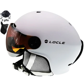 LOCLE Ochelari de Schi Casca Cu Vizor PC+EPS Certificare CE Casca Schi pentru Femei, Bărbați Copilului de Schi, Snowboard, Snowmobile Snow Casca