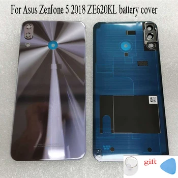 Locuințe spate Pentru Asus Zenfone 5 2018 Gamme ZE620KL 5Z ZS620KL X00QD Z01RD Spate Capac Baterie Reparații Parte cu lentile și lipici
