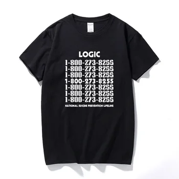 Logica 1-800-273-8255 Suicide Prevention Lifeline Mens T Shirt Nu Ești Singur De Moda De Top Din Bumbac Cu Maneci Scurte T-Shirt