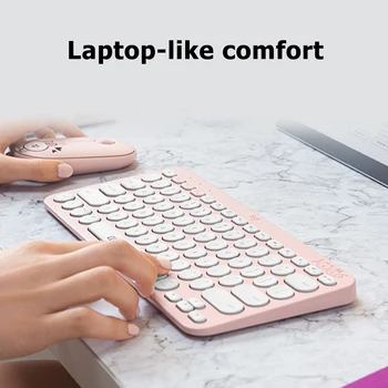 Logitech K380 Multi-Device Bluetooth Wireless Keyboard Pink Black Multi Culori Windows, MacOS, Android, IOS, sistemul de OPERARE Chrome