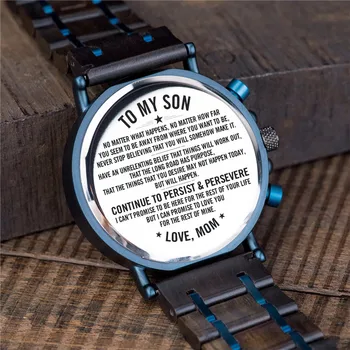 Logo-ul personalizat BOBO PASĂRE de Lux Cronograf Ceasuri Grava Propriul Personalizate Logo-ul de text Mai bun Cadou relogio masculino