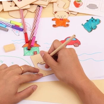 Logwood 100buc bord Școală Instrumente de Vopsea de Învățământ Carte de Colorat Vopsea de Învățare Colorat Board planșetă de Lemn Desen jucărie