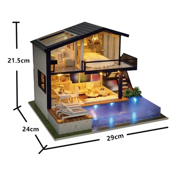 Lol Surpriză Papusa DIY Casa de Jucărie Mobilier in Miniatura Acțiune figura Frumoasa Parul Papusa Casa 3D Manual din Lemn Model casă de Păpuși