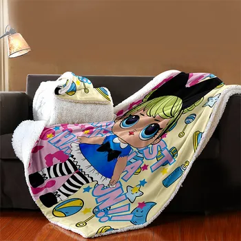 LOL Surpriză Păpuși 1buc Bumbac 3D Anime Kawaii Pătură Set de lenjerie de Pat Textile de Casa 2020 Noi de Vânzare Flanel Pătură Pentru a Menține Cald