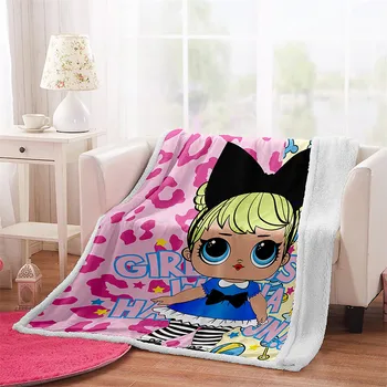 LOL Surpriză Păpuși 1buc Bumbac 3D Anime Kawaii Pătură Set de lenjerie de Pat Textile de Casa 2020 Noi de Vânzare Flanel Pătură Pentru a Menține Cald