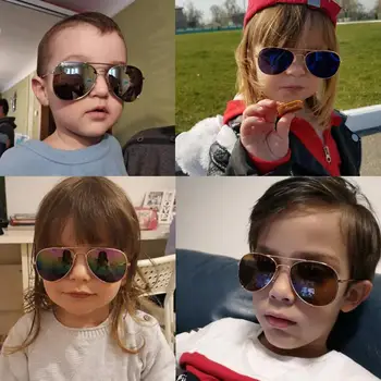 LongKeeper Noua Moda Fete Baieti Copii ochelari de Soare Brand Design Retro Drăguț Pilot Ochelari de Soare Copii Oculos Gafas De Sol UV400