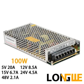 LONGWE 100Watt SMPS Transformator pentru Amplificator de Putere de Alimentare de Comutare Ieșire Unică S-100 5V 12V 15V 24V 48V 199x98x38mm