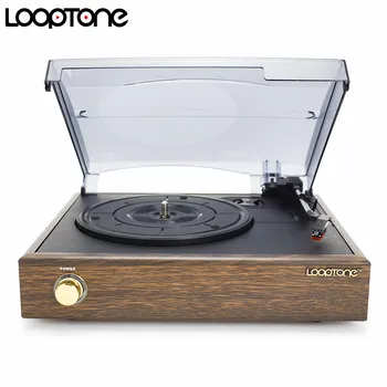 LoopTone 3-Viteza Clasic Fonograf Gramofon Belt-Driven placă Turnantă LP Vinil Jucător Înregistrare W/ 2 Built-in Difuzoare Stereo