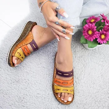 LOOZYKIT Noi de Vara Femei Sandale Împletit Sandale de Doamnelor sandale Pantofi Casual 2019 Platforma de Moda Diapozitive Pantofi de Plaja