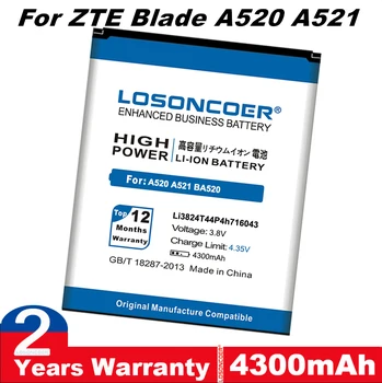 LOSONCOER 4300mAh Li3824T44P4h716043 Baterie Pentru ZTE Blade A520 A521 BA520 Baterie