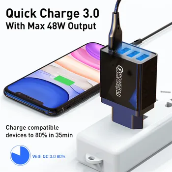 Lovebay Incarcator USB de Încărcare Rapidă Pentru Adaptor Telefon pentru iphone-ul Huawei Mate 30 Tablete Portabile Perete Mobil Încărcător Încărcător Rapid