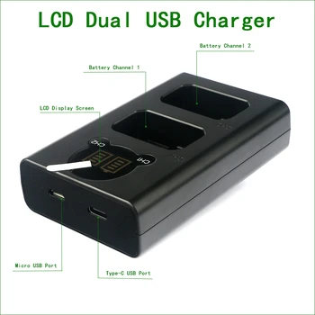 LP-E17 LP-E17 Baterie + Dual USB Incarcator pentru Canon EOS 77D 200D 250D 750D 760D 800D 850D 8000D 9000D RP M6 Mark II 200D II