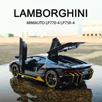 LP770 750 1:32 Lamborghini Masina Aliaj Masina Sport Model de turnat sub presiune Sunet Super Curse de Ridicare Coada Fierbinte de Roata de Masina Pentru Copii Cadouri