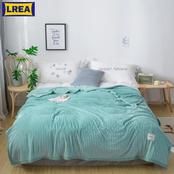 LREA iarna polar tesatura pături arunca pentru paturi și o canapea verde patura decor acasă fleece curgând Confortabil de piele