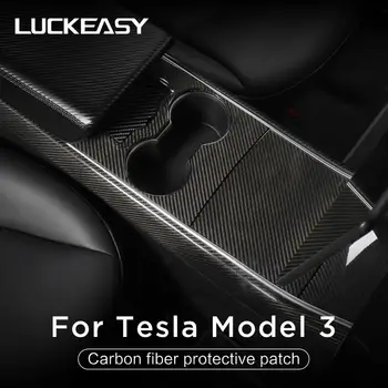LUCKEASY Accesorii Auto Interior Pentru Tesla Model3 fibra de Carbon butonul fereastră/centru de control/comutator de blocare a portierei set complet de patch-uri