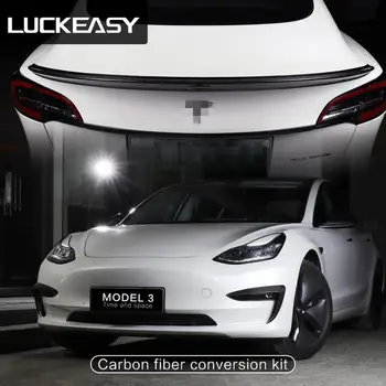 LUCKEASY Accesorii Auto Interior Pentru Tesla Model3 fibra de Carbon butonul fereastră/centru de control/comutator de blocare a portierei set complet de patch-uri