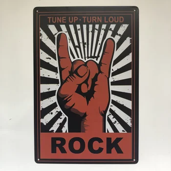 [Luckyaboy] Rock Placa Vintage Din Metal Staniu Semne Home Bar Pub Garaj Decor Plăci Peștera Autocolant De Perete
