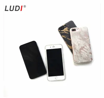 LUDI Exclusive Gold Chrome Marmură Pentru iPhone X 8 7 7plus 6 6s 6plus 5 5s SE Pro Tpu Caz Moale IMD Capacul din Spate de Înaltă Calitate